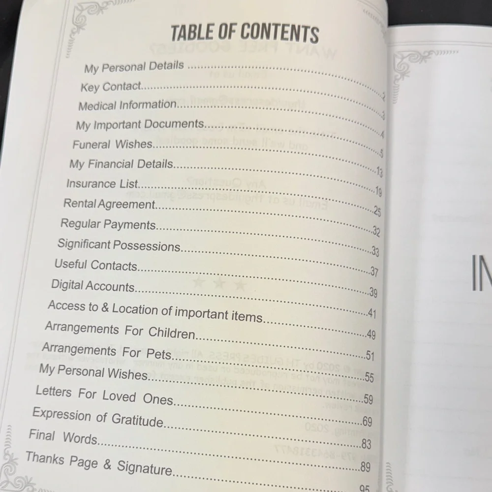 I’m Dead Now What? Decorative End of Life Planner Make life easier for those - Picture 3 of 4